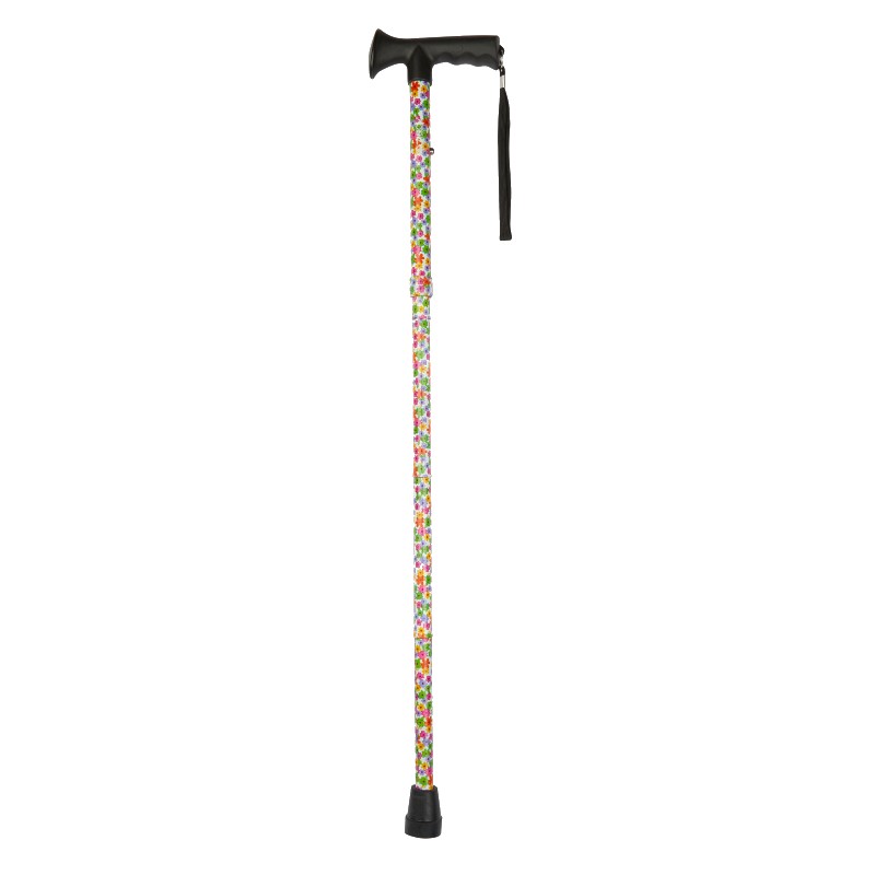 Colourful Floral Folding Walking Stick WalkingSticks.co.uk